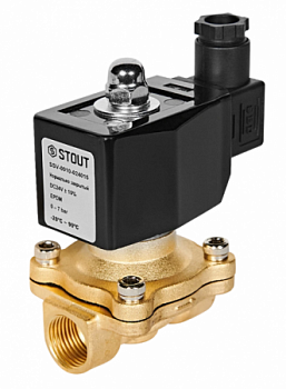 Клапан соленойдный (электромагнитный) прямого действия, НЗ, 24 В, G 1/2